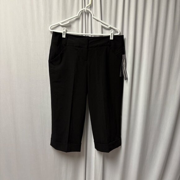Larry Levine Modern Fit Stretch Black Capri Womens Size 10 Pants NEW - Picture 1 of 7